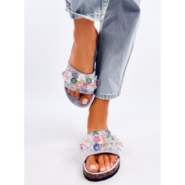 Cork flip-flops with Maliv Purple stones violet 1