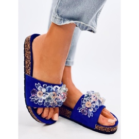 Cork flip-flops with Maliv Blue stones 2