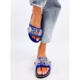 Cork flip-flops with Maliv Blue stones 1