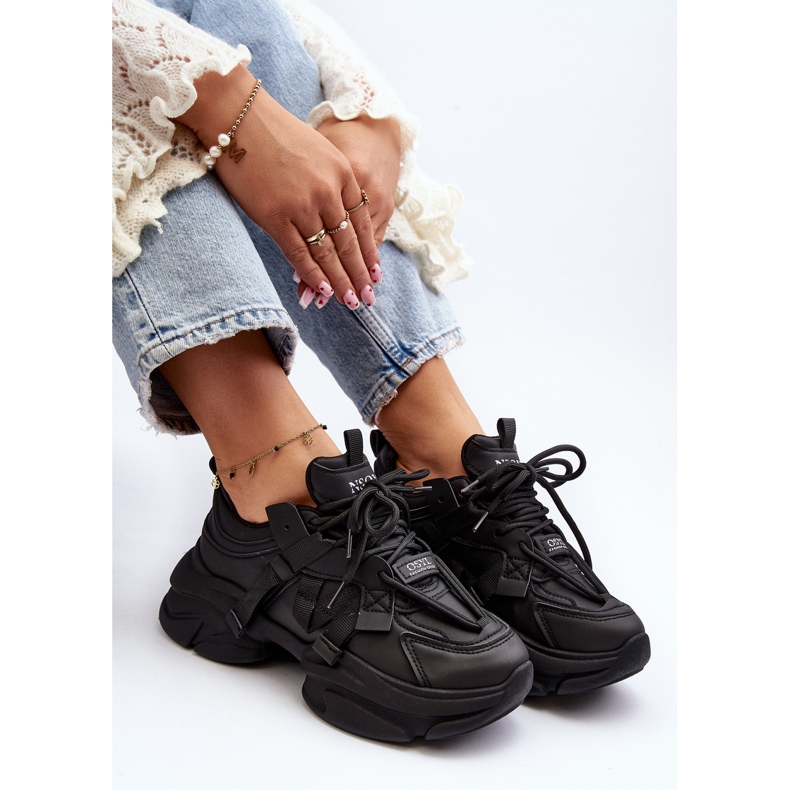Women's Sneakers with a Chunky Sole, Black Windamella 2