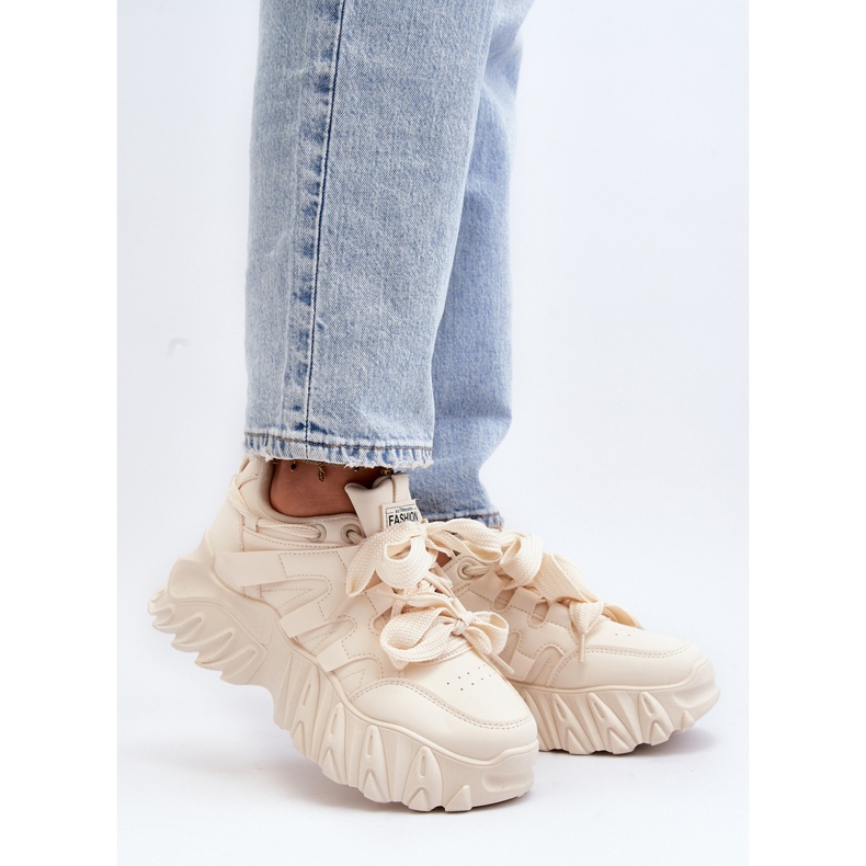 Beige Women's Sneakers on a Chunky Sole Ellerai 1