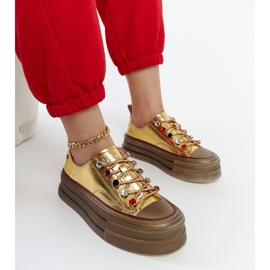 Gold sneakers on the GOE NN2N4055 platform golden 1