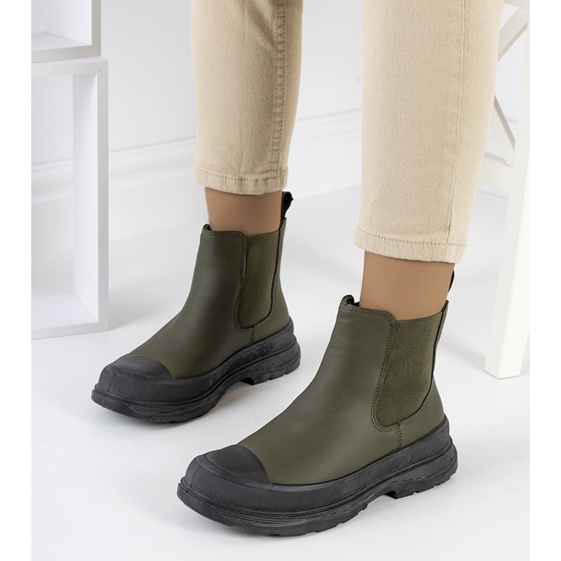 Green eco-leather Chelsea boots from Loree 1
