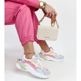 Multicolored platform sneakers with Rutf rhinestones 1