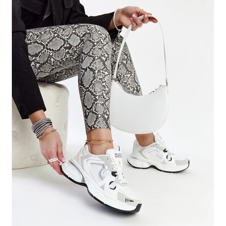 White sneakers with a massive Jacobine sole 1