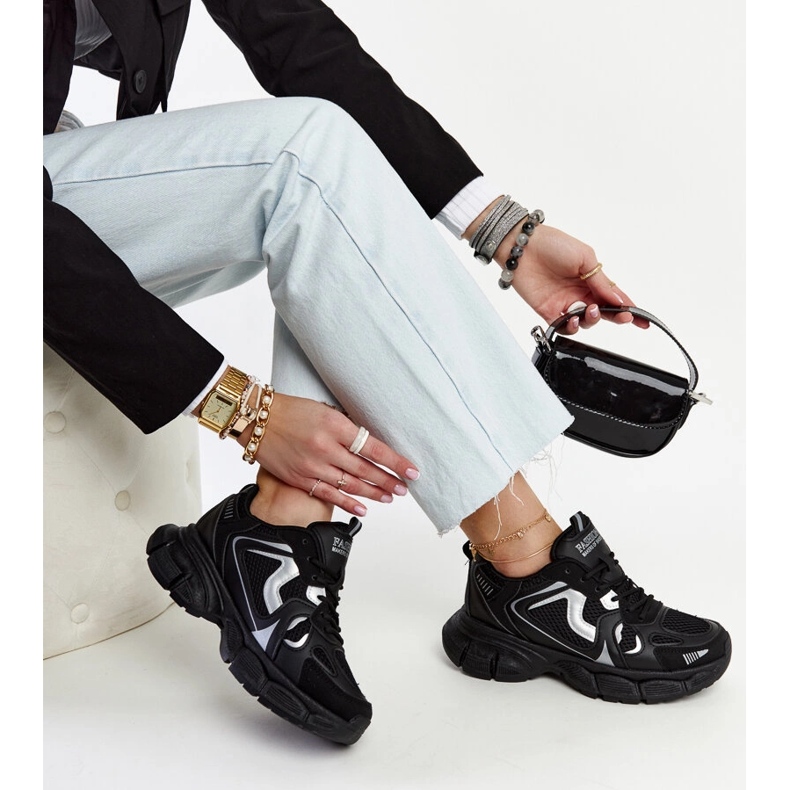 Black sneakers with a massive Jacobine sole 1