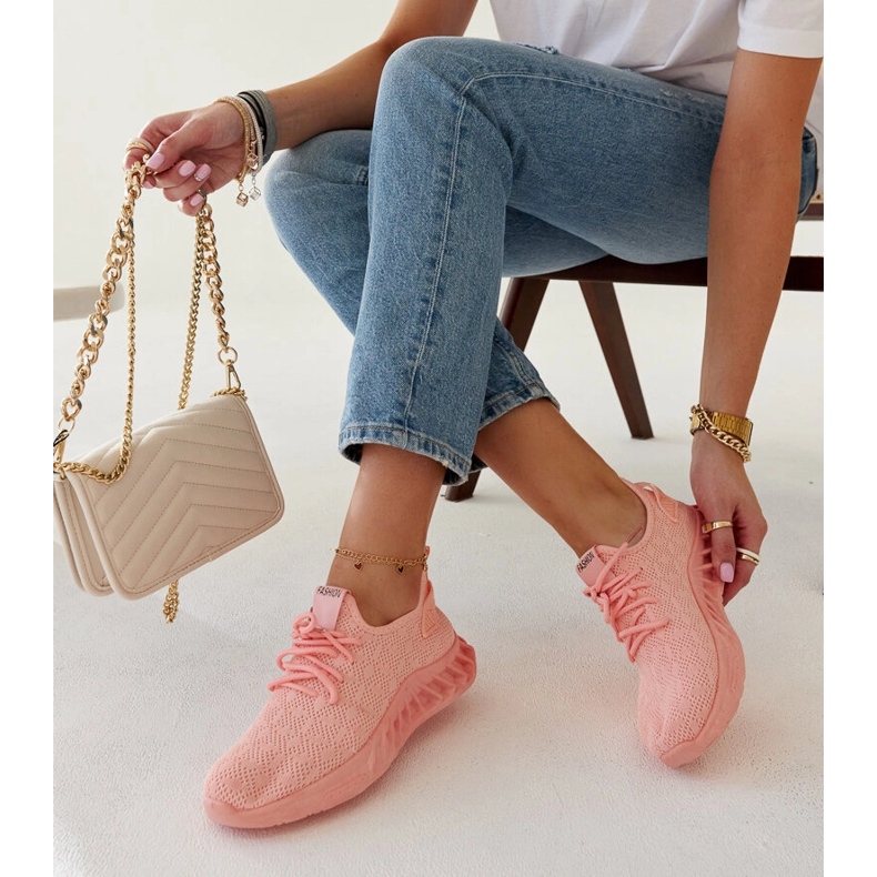 Pink Mira fabric sneakers 2