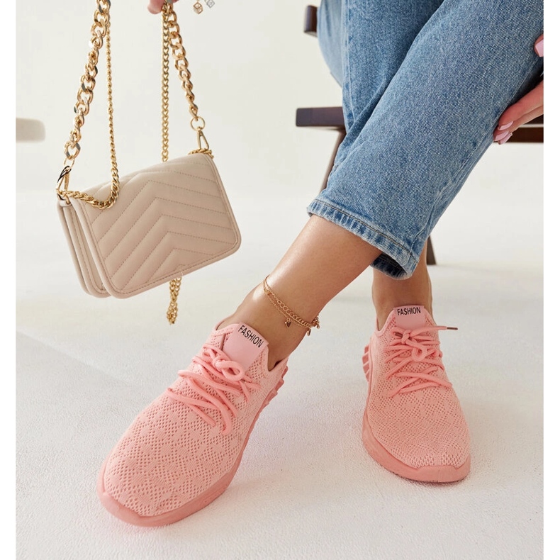 Pink Mira fabric sneakers 1