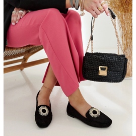 Black moccasins decorated with Celena rhinestones 1 Black moccasins decorated with Celena rhinestones 1