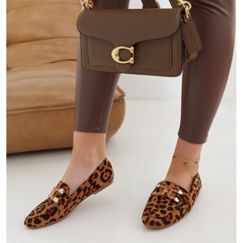 Comerio leopard loafers with a buckle brown 1