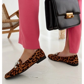 Leopard moccasins decorated with Sanny zircons brown 1