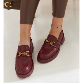 Burgundy loafers with a thick sole from Charell red 2