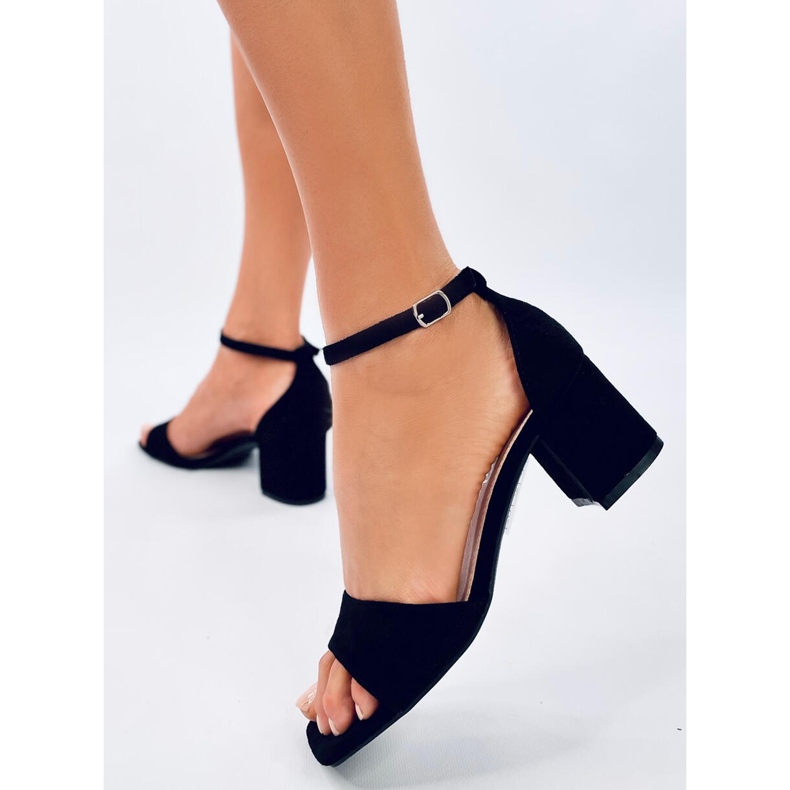 Women's high-heeled sandals with suede Silence Black 2