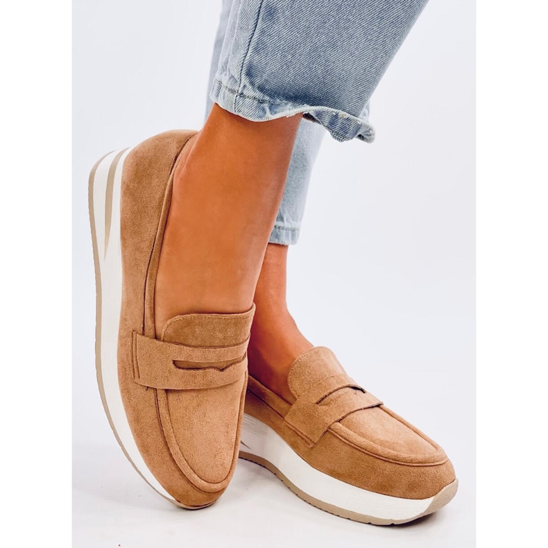 Pacifs Camel wedge loafers brown 1