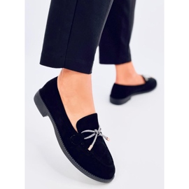 Saras Black women's suede moccasins 2
