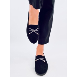 Saras Black women's suede moccasins 1