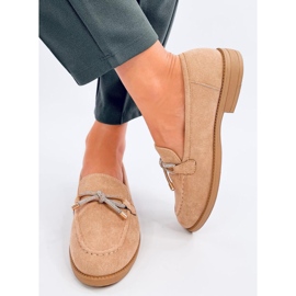 Saras Camel women's suede moccasins beige 2