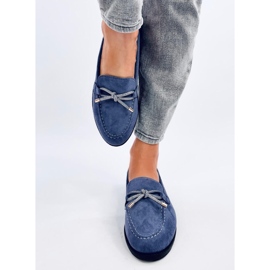 Saras Denim Blue women's suede moccasins 1