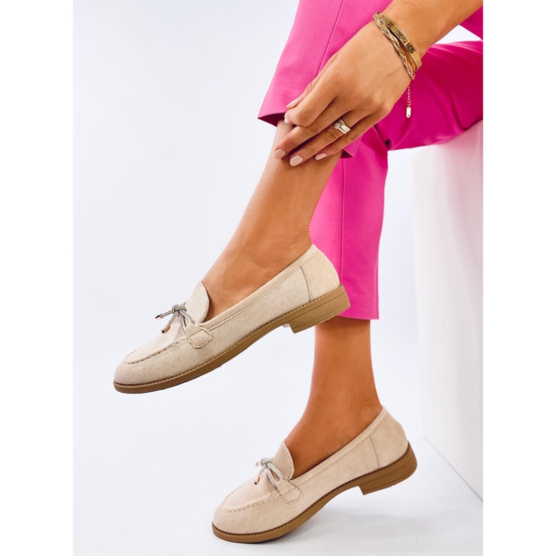 Saras Beige women's suede moccasins 1 Saras Beige women's suede moccasins 1