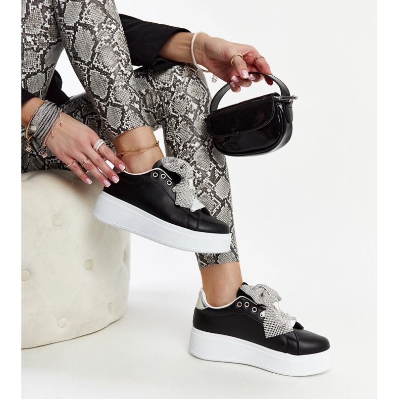 Black sneakers on a high platform Rensje 1