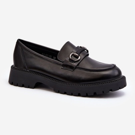 Vinceza Women's Eco Leather Loafers Black Ledda 1