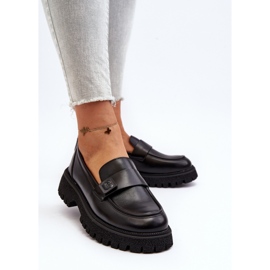 Vinceza Women's Moccasins With a Strap Black Flanila 1