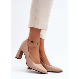 Vinceza Beige Eco Leather High Heel Pumps Giseleni 2