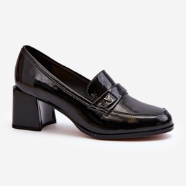 Vinceza Black Patent High Heel Pumps Felicijana 1