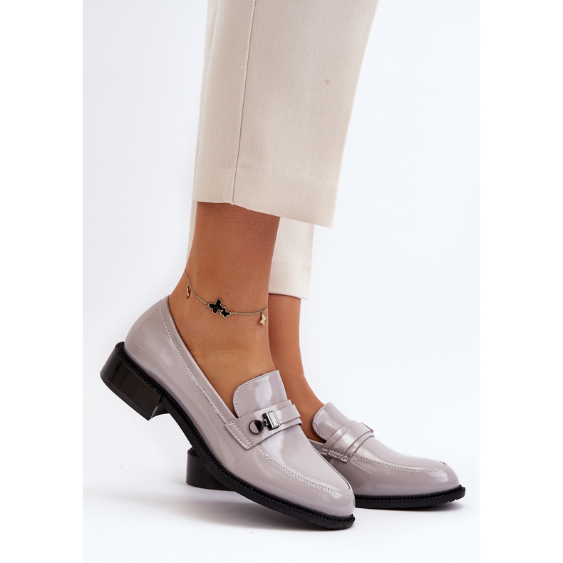 Vinceza Women's Patent Gray Loafers Nerilaja grey 2 Vinceza Women's Patent Gray Loafers Nerilaja grey 2