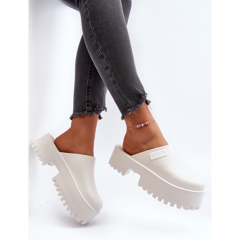 Women's Flip-Flops With a Massive Sole Big Star NN274015 White 1