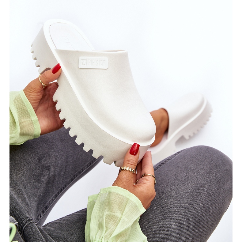 Women's Flip-Flops With a Massive Sole Big Star NN274015 White 2