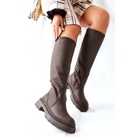 S.Barski Women's high boots Army Green 3 S.Barski Women's high boots Army Green 3