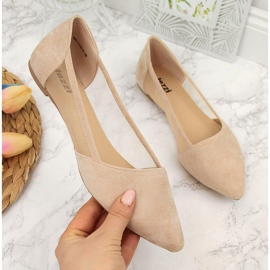 Women's beige spitz ballerinas eVento 1