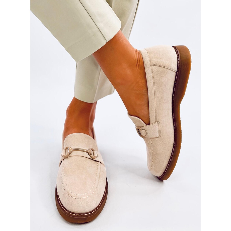 States Beige women's suede moccasins 1