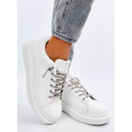 Sneakers with crystal laces Series WHITE/SILVER 2