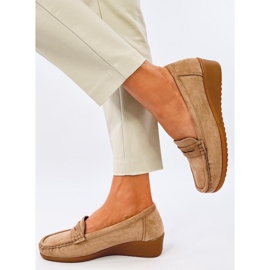 Vegar Khaki wedge loafers beige 2