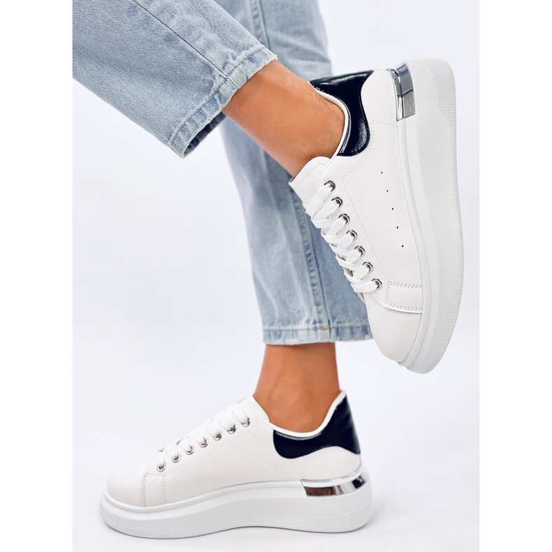 Raclei Black women's sneakers white 2