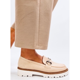 Clays Beige women's moccasins 1