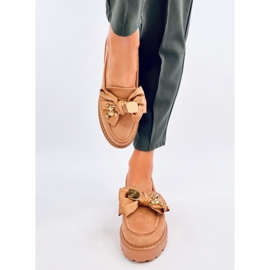 Pennsy Camel moccasins with a decorative teddy bear brown 1
