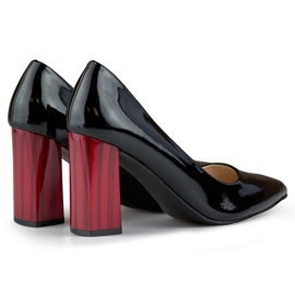 Patent black pumps with a high red heel 1