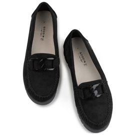 Ladies' black loafers with a comfortable sole 1