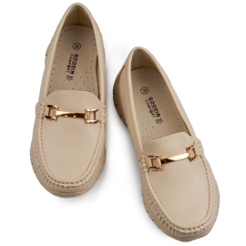 Comfortable soft beige women's loafers 1