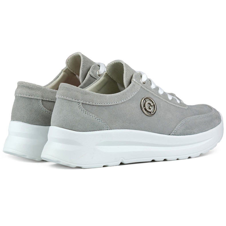 Women's sneakers made of natural leather in gray grey 1 Women's sneakers made of natural leather in gray grey 1