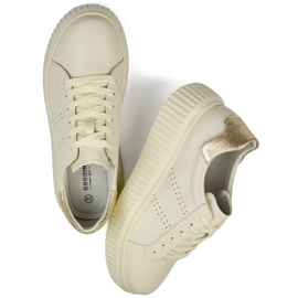 Beige women's sports shoes made of natural leather, women's leather shoes 1