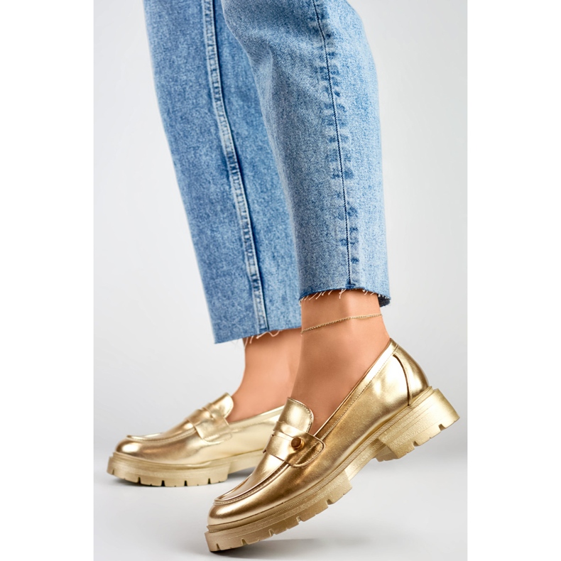 Women's gold shoes with a thick sole golden 2