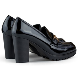 Women's patent leather shoes on a high heel, black patent pumps 1 Women's patent leather shoes on a high heel, black patent pumps 1