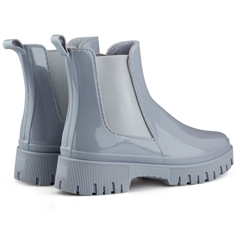 Gray women's Wellington boots with a thick sole grey 1