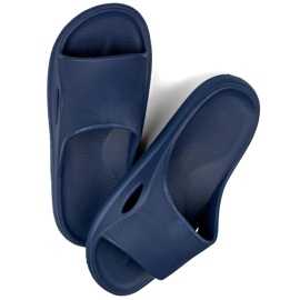 Women's navy blue pool flip-flops and boys' pool flip-flops 2