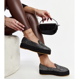 Black espadrilles decorated with silver thread from Havin 1