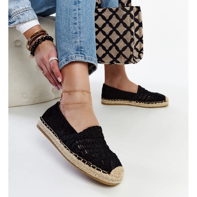 Black openwork espadrilles by Gordana 1